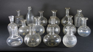 16 various glass carafes