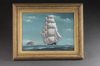 C J Guise, oil on board "The Clipper White Star" 12" x 16"