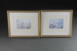 After J M W Turner, a pair of limited edition coloured prints  from the Ashmolean Museum The Rivers of France Collection, 5  1/2" x 7 1/2"