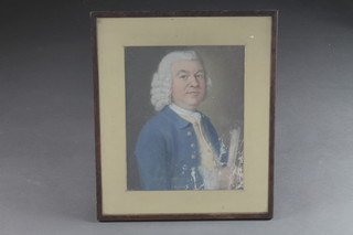 An 18th Century watercolour of Thomas Howard of Cuckfield  12" x 10", some paint loss,