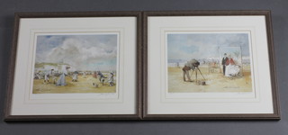 John Goodall, pair of limited edition coloured prints "Seaside  Scenes" 6 1/2" x 9"