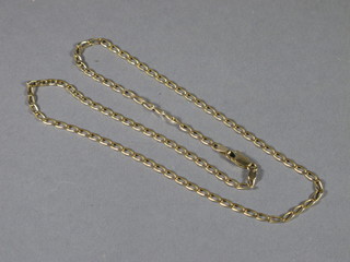 A modern gold flat link chain