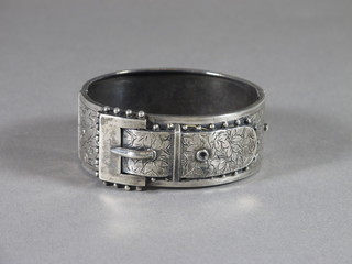 A Sterling silver bracelet in the form of a buckle
