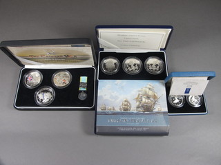 2, 1992 silver proof 10 pence pieces, 3, 2004 Crimean War  Centenary crowns, 2, 2005 Trafalgar silver proof crowns and 3,  Bailiwick of Jersey 2006 silver proof crowns