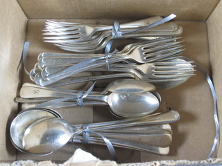 A quantity of various silver plated Old English pattern flatware