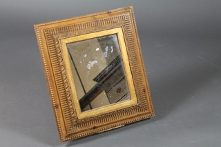 A rectangular plate wall mirror contained in a gilt frame 21" x  18"