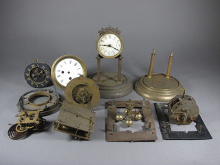 A 400 day clock together with a collection of various clock  movements