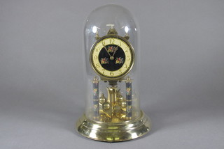 A German 400 day clock with Arabic numerals complete with  dome