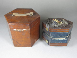 A Victorian 6 sided concertina with 48 buttons, marked Lachenal and numbered 10649