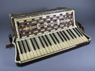 A Scandalli Vibrante Three vintage piano accordion with  120 bass