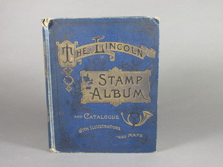 A blue Lincoln stamp album