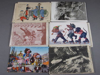 A quantity of French humorous postcards