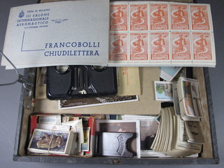 A box file containing a collection of cigarette cards