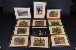 11 framed coloured "scrap" prints - Victoria Cross-Gallantry,  framed 6" x 9", together with 2 coloured prints "Sargent 18th  Husaars and Royal Field Artillery Front Action"