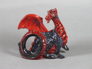 A Royal Doulton flambe figure of a dragon HN3552