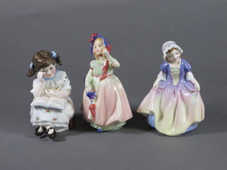 3 Doulton figures - Story Time HN3695, Dinky Do HN1678 and  Babie HN1679