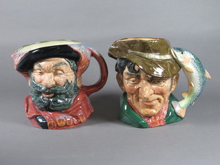 A Royal Doulton character jug The Poacher D6429 and 1 other  Falstaff M1578 6"