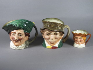 A Royal Doulton character jug - Old King Cole 3 1/2" and 2 others - An Irish Jig and The Cavalier, chipped, 6"