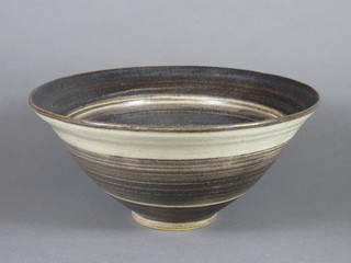 A circular Art Pottery bowl the base incised 9"