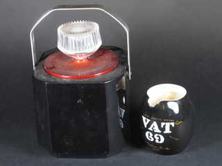 A Wade VAT 69 water jug 4" and a BOC square plastic ice  bucket