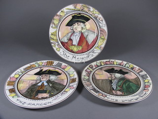 3 Royal Doulton seriesware plates - The Mayor, The Parson and The Doctor 10 1/2"