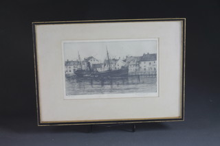 M Dant?, an etching "Poole Harbour" 7" x 12"