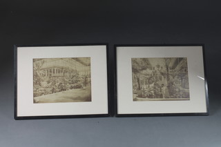A pair of sepia images "Interior Scenes of the Great Exhibition  1851" 9" x 11"