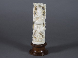 A carved ivory figure of an elephant Deity