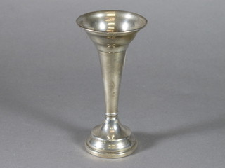 A silver trumpet shaped specimen vase, Birmingham 1966, 5  1/2"
