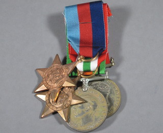 A group of 4 medals comprising 1939-45 Star, Italy Star -  copies?, Defence and War medal