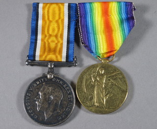 A pair, British War medal and Victory medal to 9175 Pte. J  Dawber West Yorkshire Regt. comprising British War medal and  Victory medal