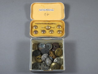 A set of Army Medical Corps dress buttons - cased and various  other buttons