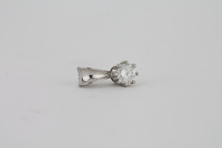 A 9ct gold mounted solitaire diamond pendant approx 0.30ct