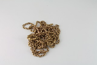 A gilt metal belcher link guard chain