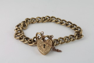 A lady's 9ct gold belcher link bracelet