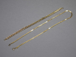 A gilt metal chain together with do.bracelet
