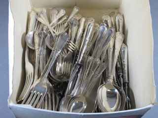 A quantity of various silver plated flatware