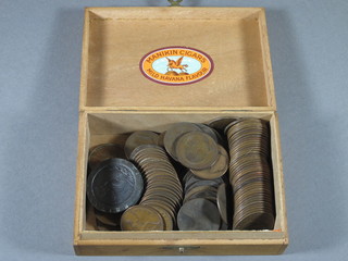 A George III 1797 cartwheel penny and a collection of copper coins