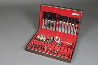 A canteen of stainless steel Old English bead pattern flatware