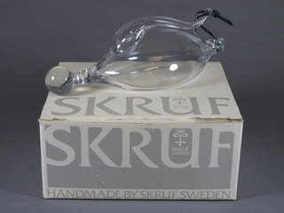 Skruf, Sweden, a glass Vatten water barometer 9"h x 3.75"w