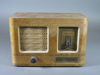 A Baby National radio contained in a wooden case 12"