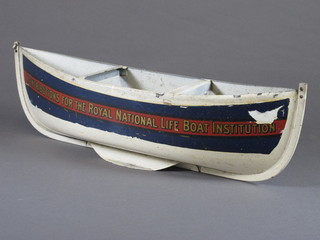 A pressed metal Royal National Lifeboat Institute collecting tin,  15", lid missing