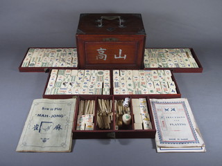 A bone and bamboo Mahjong set