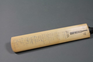 A 1968 Gary-Nichols cricket bat signed by the The 1968  Australian Sussex, Glamorgan, Surrey, Warwickshire and Middlesex Elevens