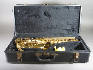 A Mirage brass saxophone