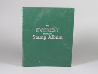A green Everest illustrated stamp album