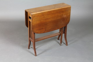 An Edwardian mahogany Sutherland table, raised on splayed legs  27"h x 27"w x 32.5"l