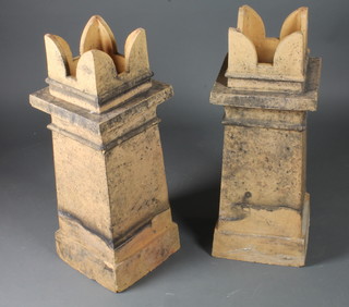 A pair of stoneware chimney finials in the 19th Century style, 30"h x 12"w x 12"d