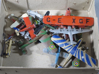 A collection of Dinky aeroplanes including flying boat, etc