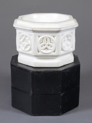 A 19th Century octagonal Parian holy water stoop by Thomas  Pratt & Sons